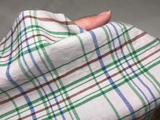 コットンマドラスチェック | 洗い晒し風 - mulberry fabric