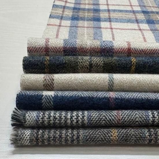 コットンフランネル　ヘリンボンチェック　もんぺ 撚り杢 コットン ヘリンボン 起毛 チェック - mulberry fabric