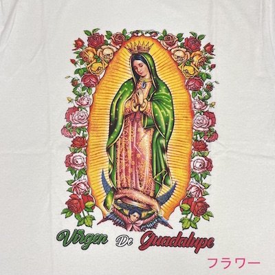 男女兼用】メキシコグアダルーペ マリア Tシャツ ホワイト （メキシコ