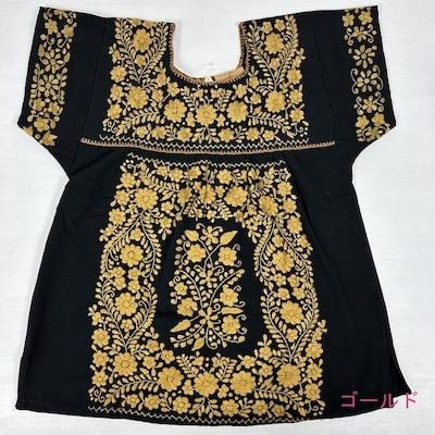 豪華メキシコ刺繍】 メキシコ 豪華な総刺繍のチュニックブラウス