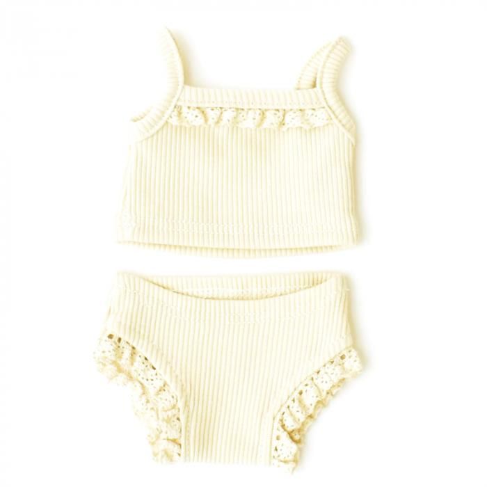 minikane doll clothesGirlƣ underwear in heather rin ribbed linen knit