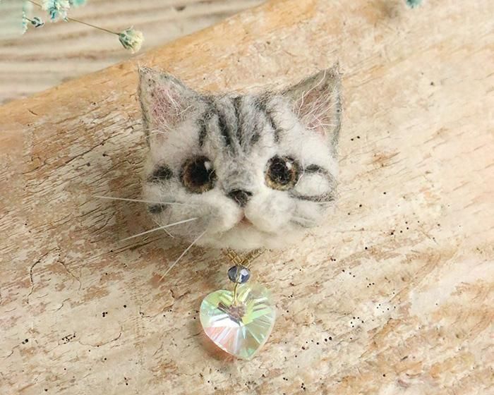 羊毛フェルト猫ブローチの店 Milkyglass3d
