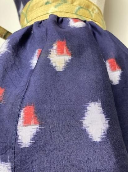 アンティーク着物リメイク服 薄いオレンジのエプロン