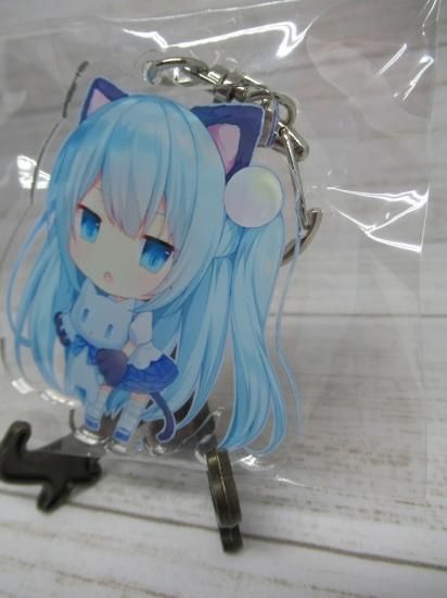 ホビー通販】同人系 アクリルキーホルダー 猫耳娘(青髪ver)