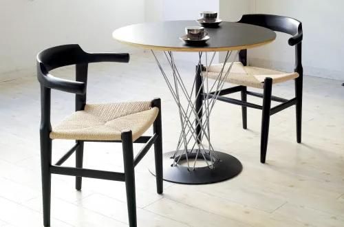 オーク材 アームチェア 黒座面 ウェグナー リプロダクト3 オーク材 アームチェア 黒座面 ウェグナー リプロダクト3 座面高44