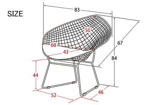 【良品】ダイヤモンドチェア ハリー・ベルトイア リプロダクト ハリーベルトイア | ダイヤモンドチェア - デザイナーズ家具 リ
