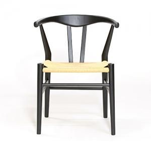 ペーパーコードブラック 黒 2 北欧デザインアームレスチェアリ