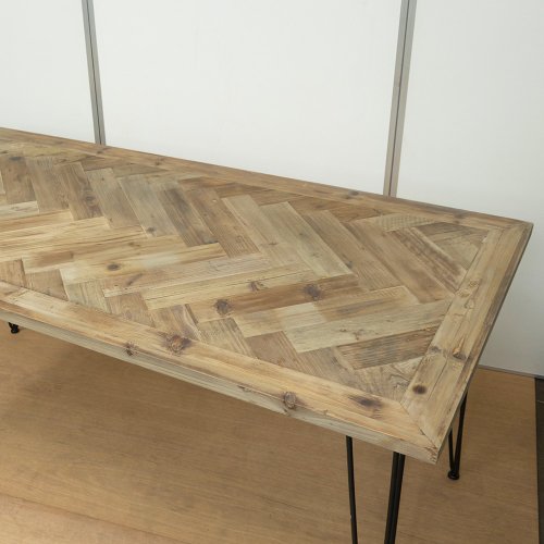 KOZAIダイニングテーブル ヘリンボーン柄W140cm|デザイナーズ家具カグコレクション