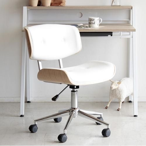 モダンレトロなデザイン TMグラム ワークチェア(WH)ホワイト