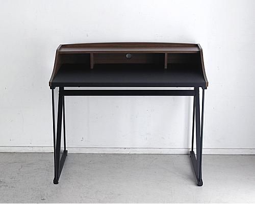 レトロなデスク　幅100㎝ レトロ調レザー天板デスク レザーZ100(ブラウン)幅100cm