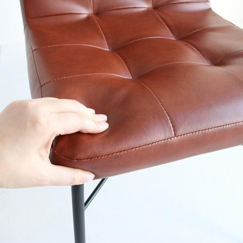 アンセムチェア合成皮革ブラウン | シンプルでモダンなデザイン