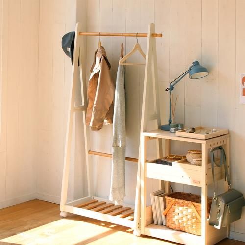ツートンハンガー ナチュラル ホワイト ツートンハンガーラック/ナチュラル×ホワイト|デザイナーズ家具カグ