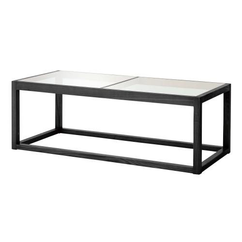 天然木フレームガラステーブル|RTO-111BK - デザイナーズ家具