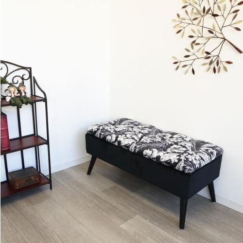 モダンテイスト 収納ベンチスツール/黒|デザイナーズ家具カグコレクション