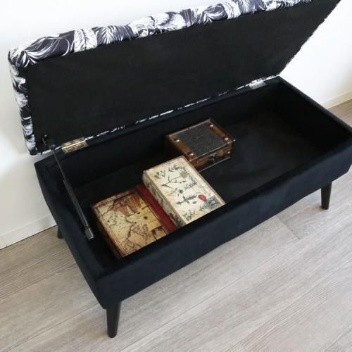 モダンテイスト 収納ベンチスツール/黒|デザイナーズ家具カグコレクション