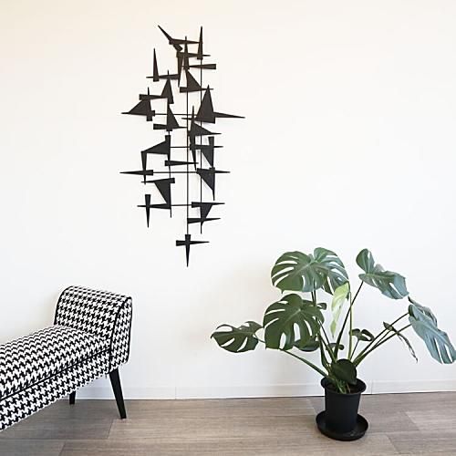 アイアンウォールアート トライアングル 壁飾り アートパネル プレート（63） パネル ウォールアートパネル ブラック 壁飾り 飾り アイアン