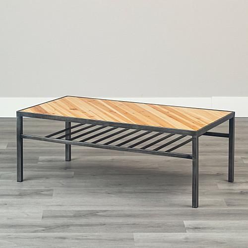 ヴィンテージ　木製　アイアン　テーブル アイアン×天然木センターテーブル＜トリニティ＞｜デザイナーズ