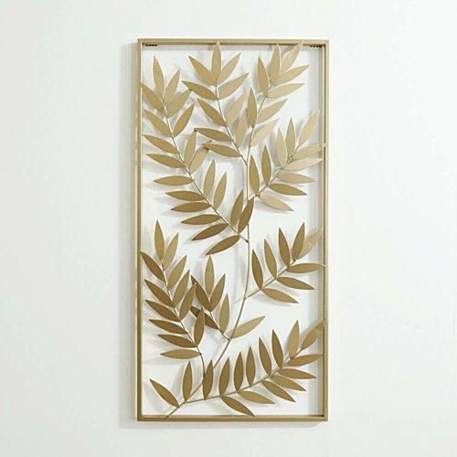 アイアンウォールアートパネル リーフ/ゴールド｜デザイナーズ