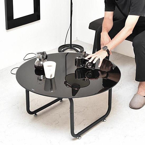 ROND(ロント)円形ガラステーブル | 幅75cm - デザイナーズ家具