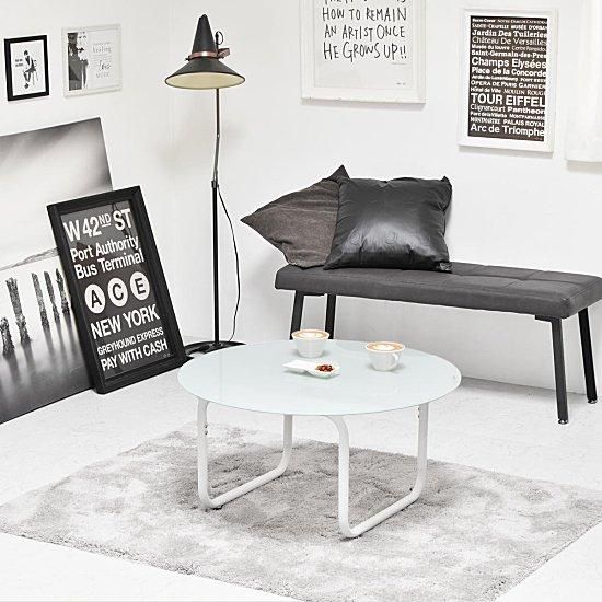 ROND(ロント)円形ガラステーブル | 幅75cm - デザイナーズ家具