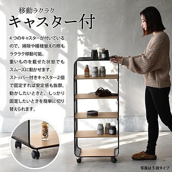 Bauhütte ブラックスチールラック キャスター付き