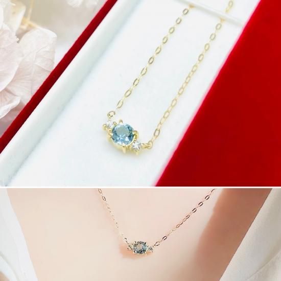 アクアマリン　ペリドット　ピンクスピルネル　　18金ネックレス アクアマリン ペリドット ピンクスピルネル 18金ネックレス