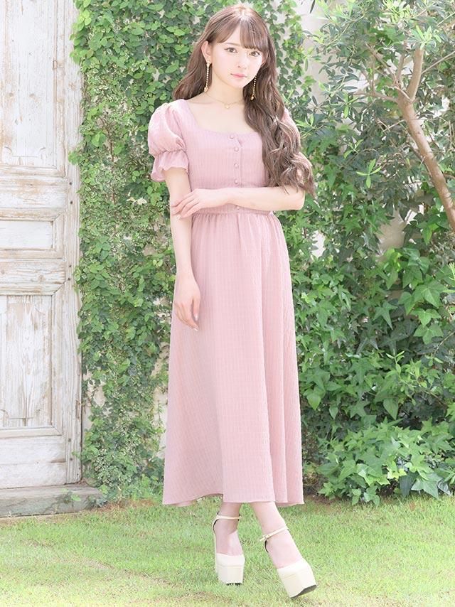 パフスリーブミディ丈ワンピース - 黒崎みさプロデュース MieQaM