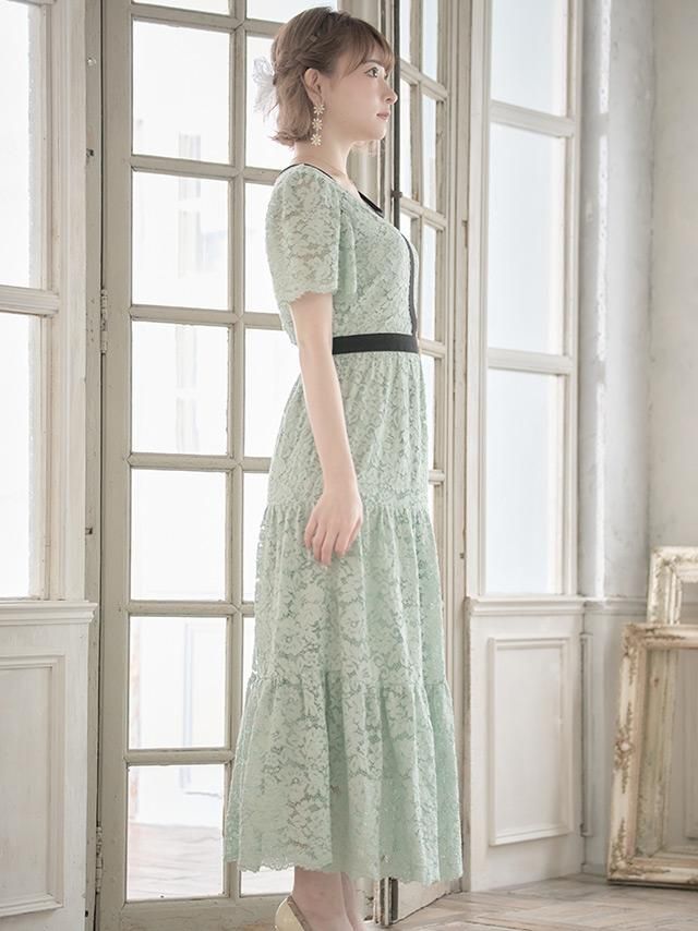 新品タグ付き✨Aga Black レース切替ロングワンピース 定価24,000円 レース切替ロングワンピース - 黒崎みさプロデュース MieQaM