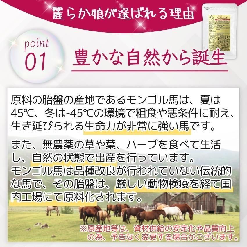 プラセンタ サプリ 馬 180粒60日分 麗らか娘 高配合