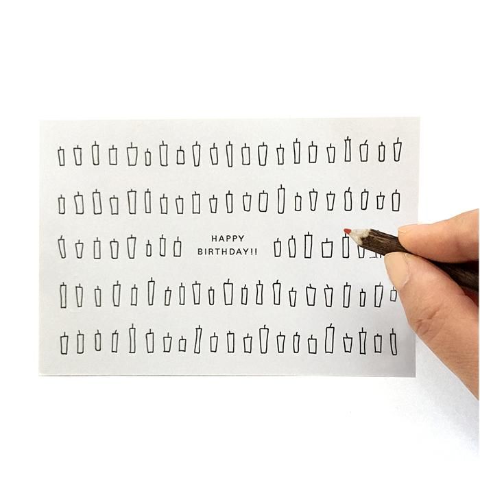 キャンドルカード：ポスト(カード5枚+赤鉛筆1本) - ハーズ