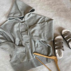 SELECT knit hoodie pullover　