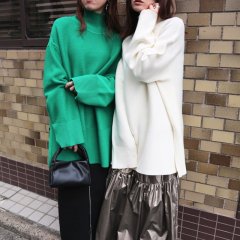 SELECT color turtle knit pullover 