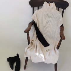 SELECT high neck cable knit vest