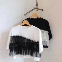 SELECT tulle docking cropped tee