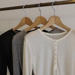 SELECT sheer henryneck pullover