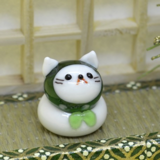 メル20438様専用 花柄 猫 CAT オパールガラス フィギュリン 置物