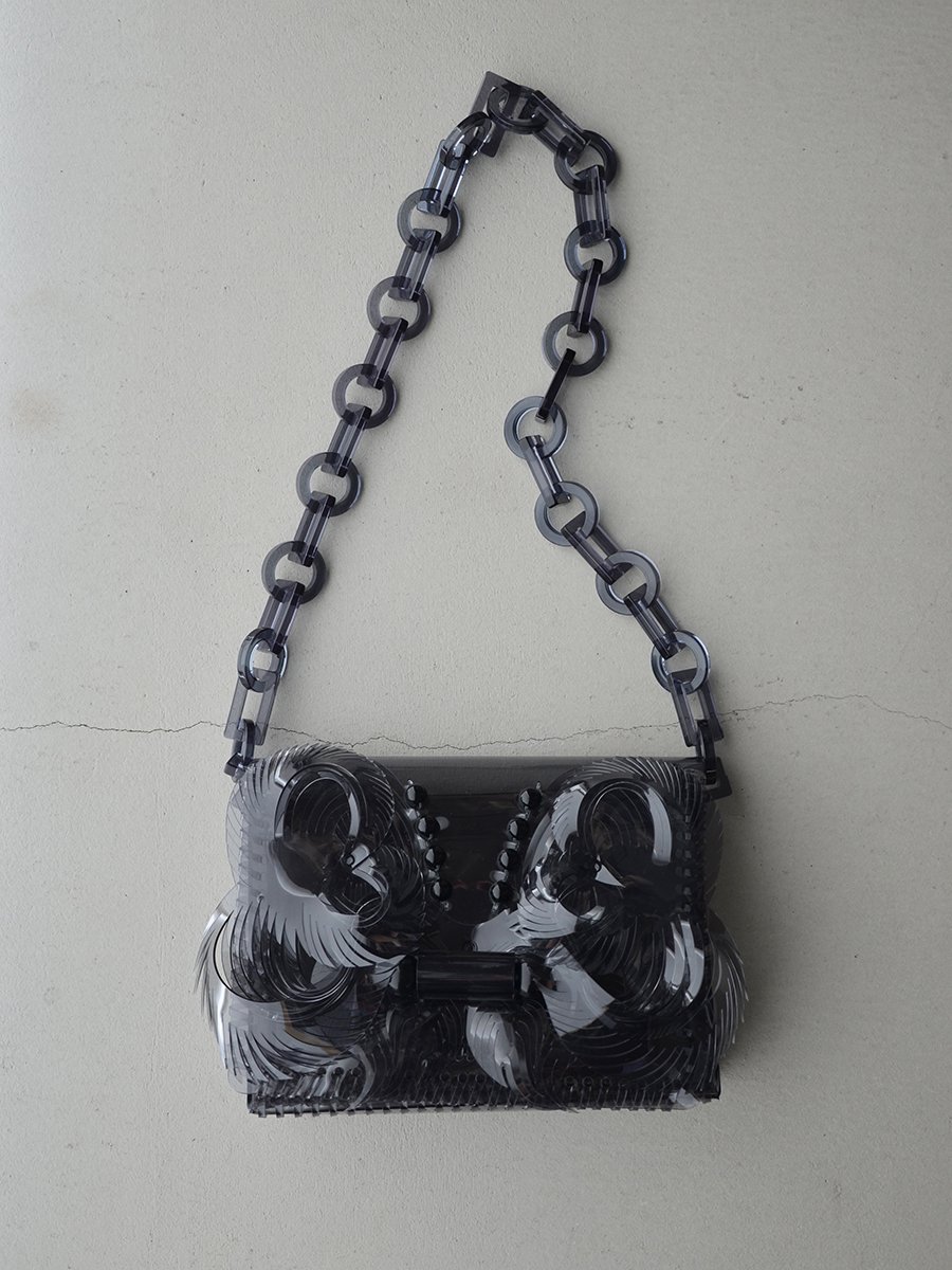 MameKurogouchi Transparent Sculptural Mini Chain Bag (black) - Altamira
