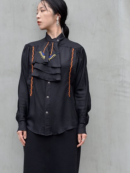 TOGA PULLA Silk embroidery blouse