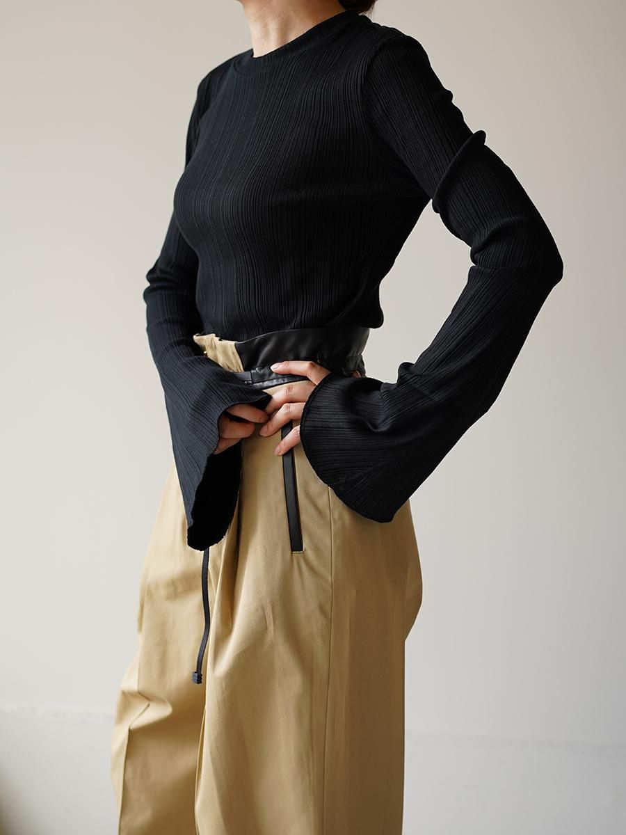 Crew neck ribbed top Clearance