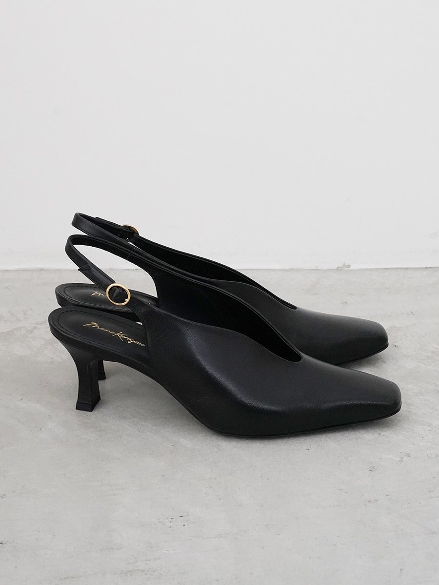 Mame Kurogouchi Curved Line Sling Back Heels - Altamira