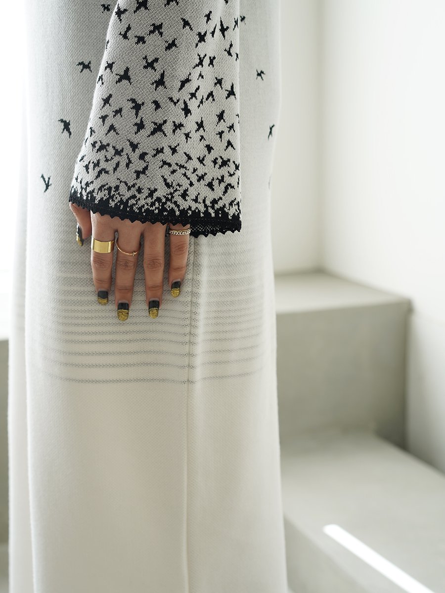Mame Kurogouchi Crane Pattern Jacquard Knitted Dress - Altamira