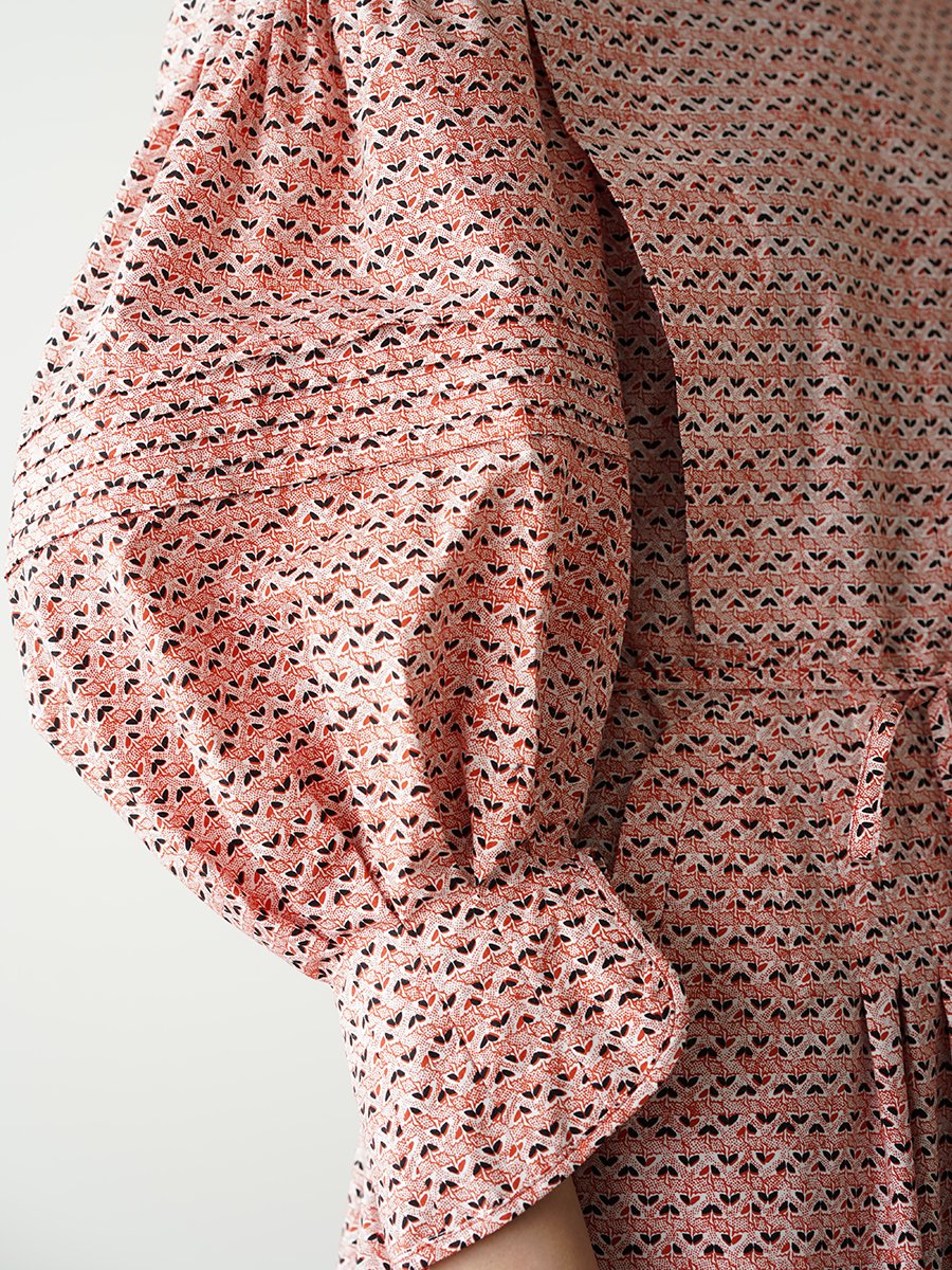Mame Kurogouchi Crane Pattern Hand Printed Dress - Altamira