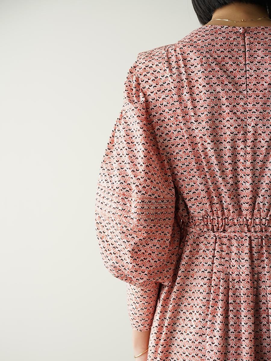 Mame Kurogouchi Crane Pattern Hand Printed Dress - Altamira