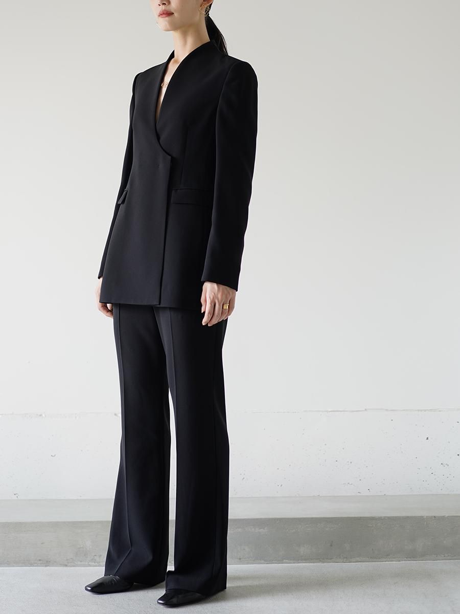 Mame Kurogouchi Collarless Double Breasted Suit Jacket - Altamira