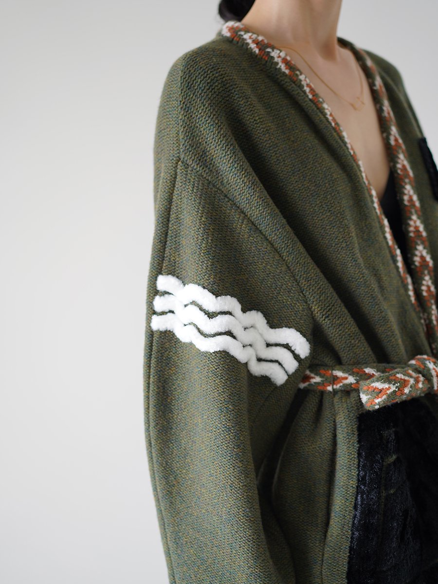 Mame Kurogouchi Jomon Pattern Knitted Robe - Altamira