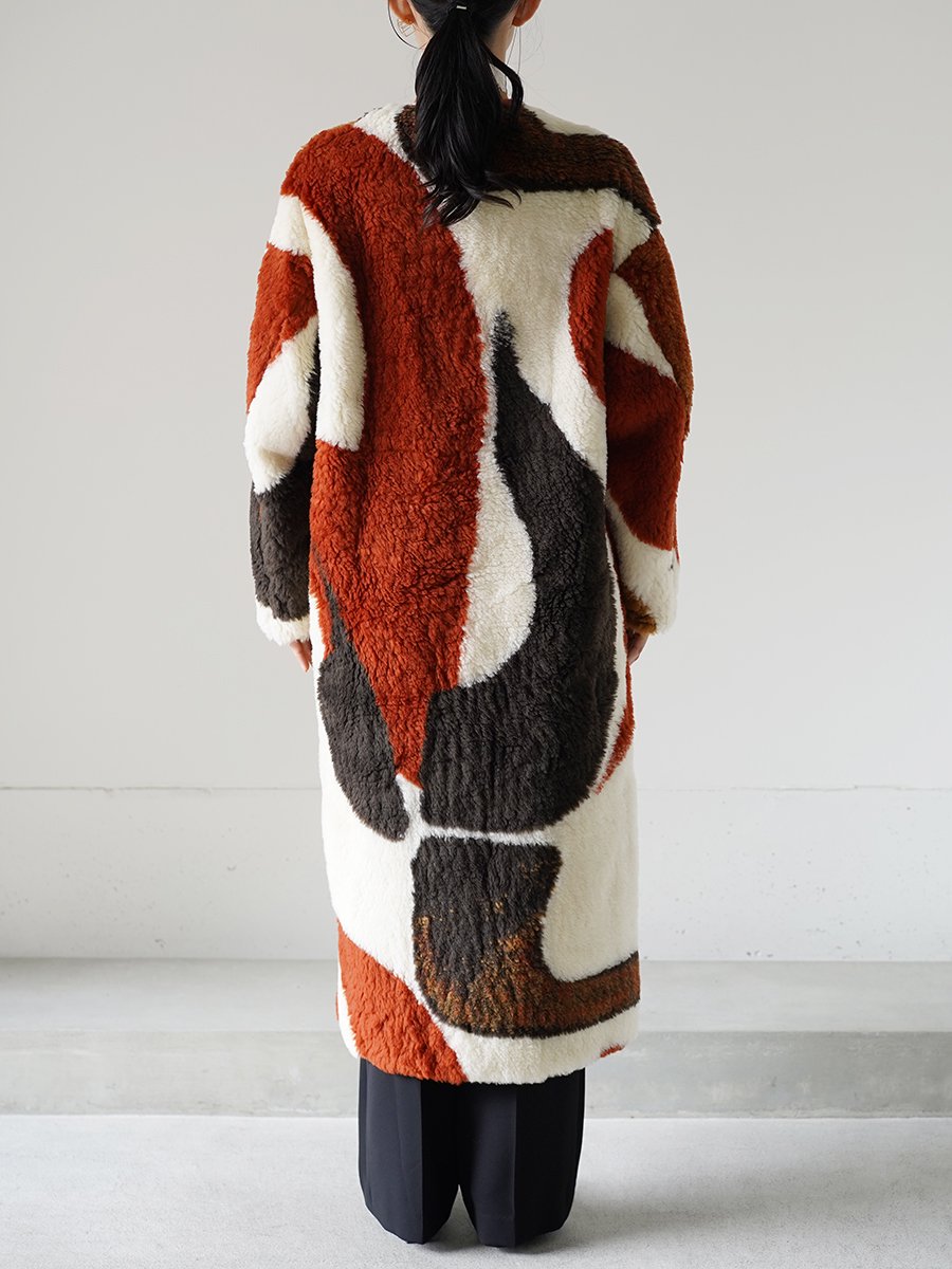 Mame Kurogouchi Sliver Knitted Fluffy Wool I-Line Coat - Altamira