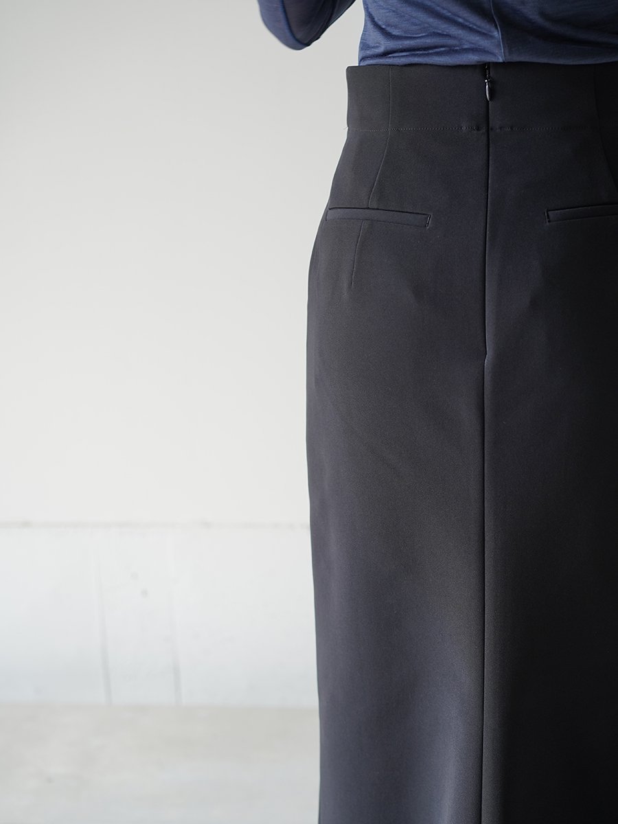 Mame Kurogouchi Acetate Polyester Curved Line Slit Skirt - Altamira