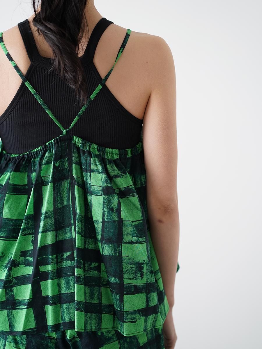 HAKUJI Checked Print Flare Camisole - Altamira