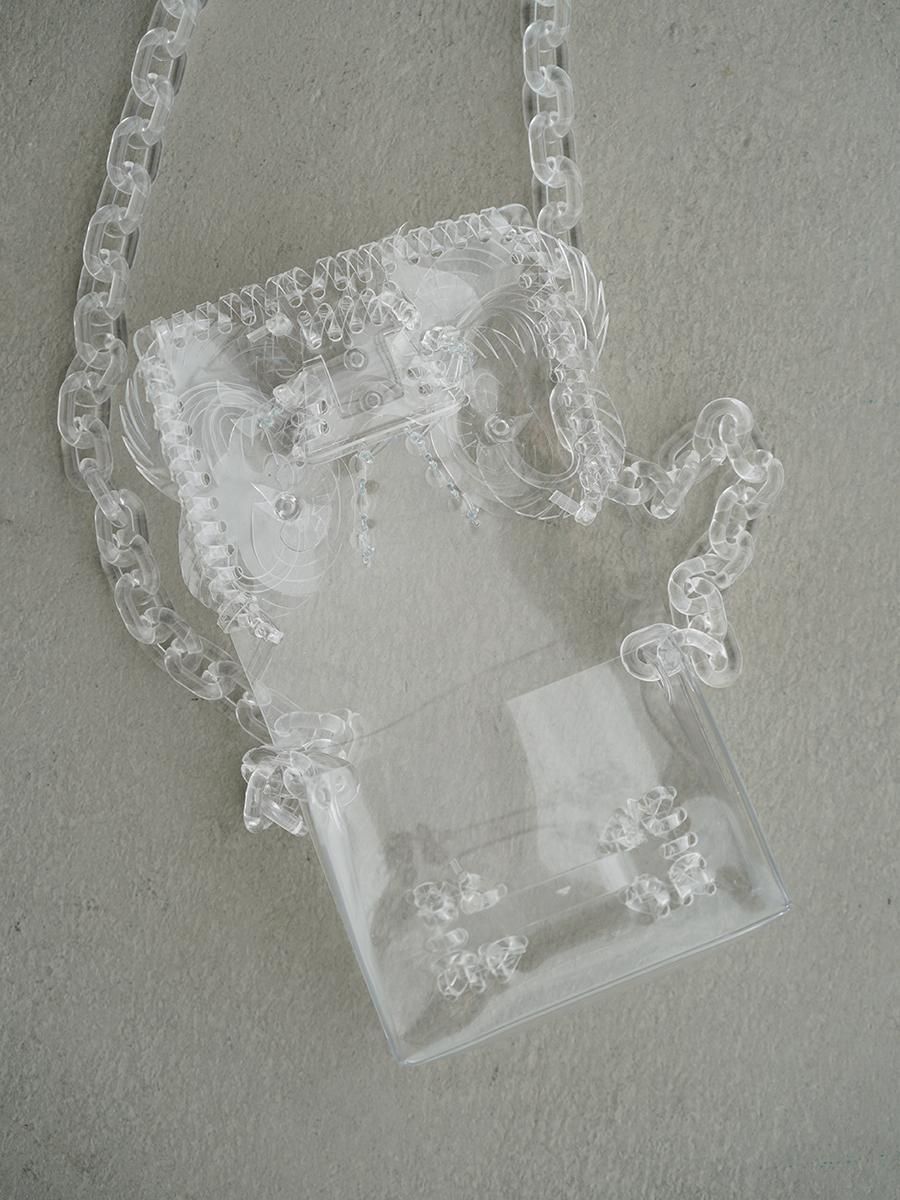 Mame Kurogouchi Transparent Sculptural Micro Mini Chain Bag