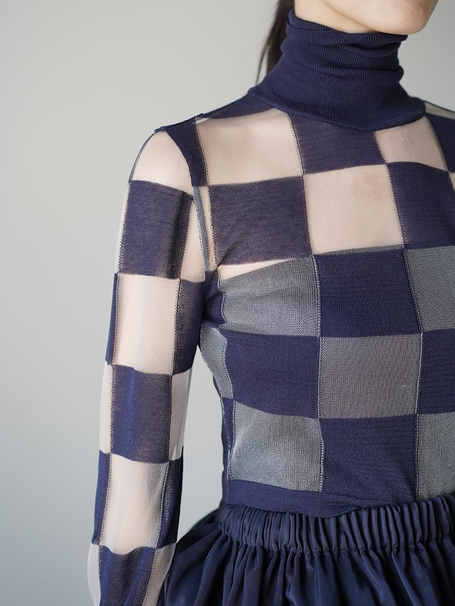 HARUNOBUMURATA トップス HARUNOBUMURATA JAYLIN-CHECK TULLE TOP - Altamira